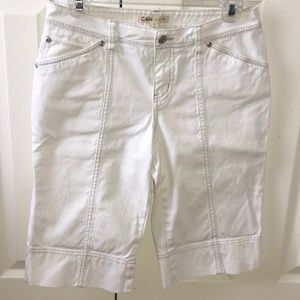 Cabi white denim longer shorts